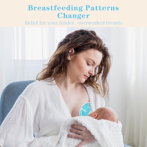 Hot/Cold Breast Gel Ice Packs Breastfeeding Cooling/Heat Pad Pain Relief - color: Blue