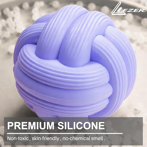 LEZER Dual-Texture Massage Ball, Heavyweight Trigger Point Ball, Deep Tissue Myofascial Release, Firm Yoga Therapy Ball for Muscle Knots, Plantar Fasciitis, Set of 2 (Blue and Pink)