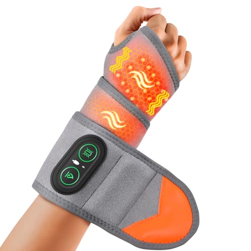WoloyHeatie Wrist Heating Pad Red Light Massage Carpal Tunnel, FSA Eligible - color: Gray