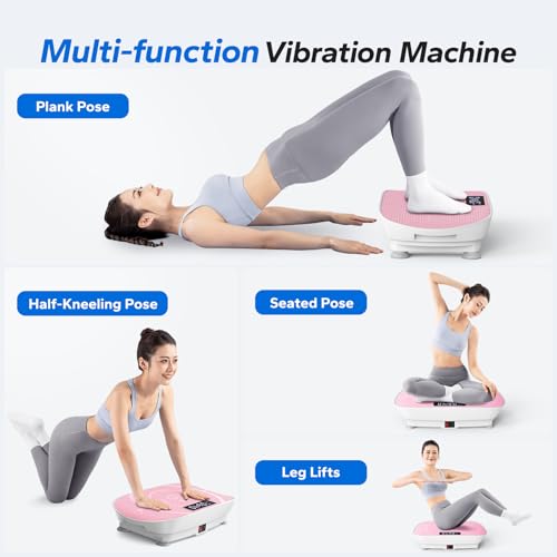 MERACH CV30 Pro Curved Vibration Plate Exercise Machine, Powerful & Quiet - color: Pink