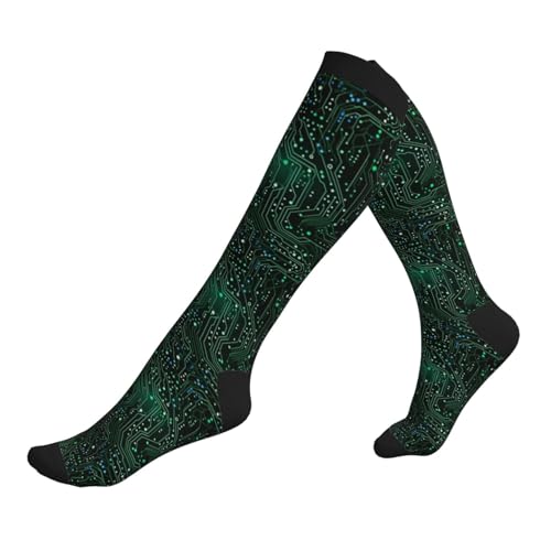 Compression Socks Women and Men 15-20mmHg-Circulation Support Socks for Athletic Running Cycling - color: Circuit Board1