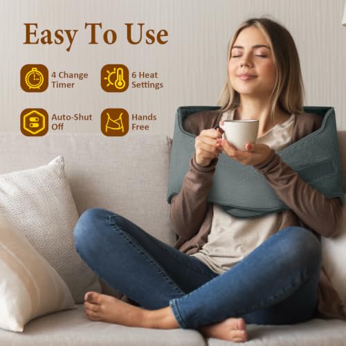 Heating Pad for Back and Period Cramps - Birthday Gifts for Women Men, ETL - color: Grayish
