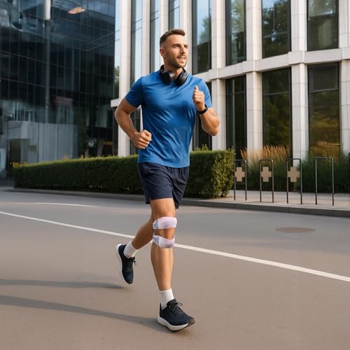 NuCamper Patellar Tendon Support Strap, Adjustable Patella Band Knee Brace for Men & Women Relief Knee Pain, Patella Stabilizer Knee Straps for Running, Basketball, Tendonitis, Jumpers Knees Pink - color: Pink