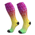 Compression Socks Women And Men For Nurses Travel Pregnancy Recovery Running Athletic - color: Rainbow Leopard Print