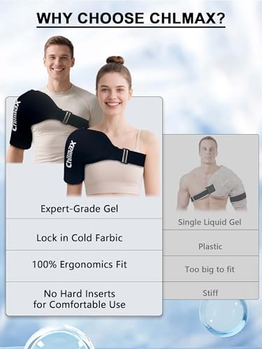 Shoulder Ice Pack Wrap for Rotator Cuff Cold Therapy Brace - color: X-large Black
