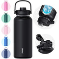 TOURIT 24 oz Insulated Stainless Steel Water Bottle, Obsidian - color: Obsidian, size: 32 Ounces