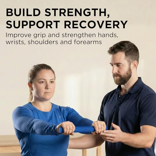 THERABAND FlexBar, Flex Bar, Physical Therapy, Tennis Elbow, Blue - color: Blue