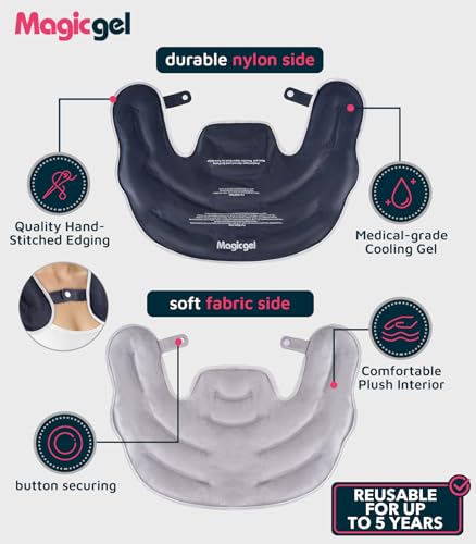 Magic Gel Ice Pack for Neck and Shoulders, Reusable Cervical Ice Pack Wrap for Neck Pain Relief, Flexible Gel Cold Pack for Shoulder Surgery Recovery, Rotator Cuff Injuries, Physical Therapy - Small - style: Small