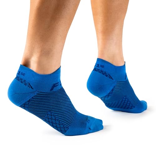 OrthoSleeve FS4 Plantar Fasciitis Compression Socks - color: Blue No-Show, size: Small