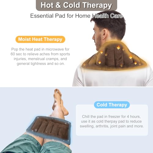 SuzziPad Microwave Heating Pad for Muscle Soreness Fatigue, 7"X16", Brown - color: Brown
