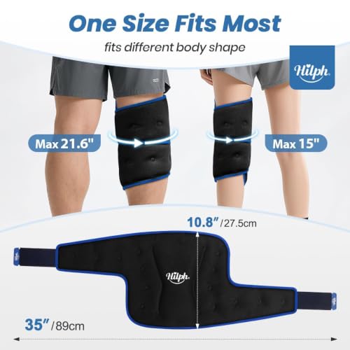 Hilph Ice Pack for Knee Pain Relief, Z-Shaped for Bendable & 360°Coverage - color: Black