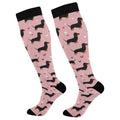 Wusikd Cats Compression Socks for Women and Men Circulation Cute Long Socks for Athletic Running 1 - color: Dachshund
