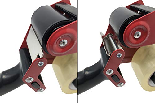 Clipco Tape Gun Retractable Safety Blade Tape Included (3-Pack) (Red-Black)