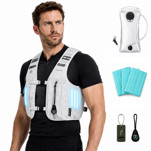 Cooling Vest for Men Women, Hydration Vest for Running Hiking - color: Silver