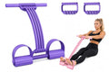 8-Tube Pedal Resistance Band, Elastic Sit Up Pull Rope for Home Gym - color: 1 * Purple