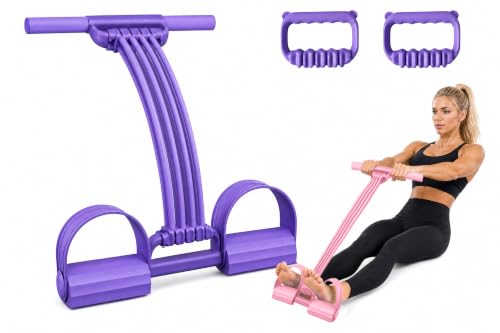 8-Tube Pedal Resistance Band, Elastic Sit Up Pull Rope for Home Gym - color: 1 * Purple