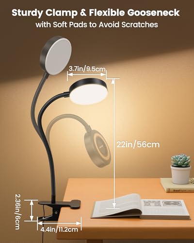 Glocusent 72 LED Desk Lamp for Dorm,Amber Night Light with Remote Control - color: Black with Remote