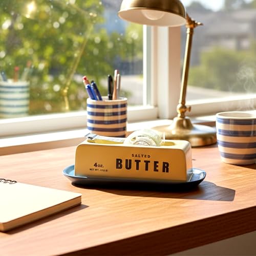 Resin Butter Shaped Funny Tape Dispenser, Novelty Packing Tape Dispenser