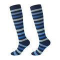 Junely Compression Socks for Women Knee High Striped Polka Dot Stockings - color: A4-blue