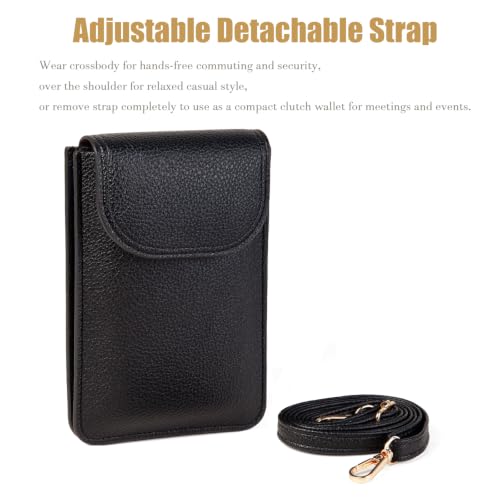 Small Purse Crossbody Bags for Women Phone Purse with Magnetic Flap - color: Black