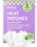 Pixie Period Cramps Menstrual Pain Relief Heat Patches - Lower Abdominal & Back Soothing Therapy - Natural Alternative to Lidocaine ICY Hot - Up to 8 Hours - 6 Count Discreet Disposable Heat Pads - size: 6 Count
