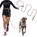 Mile High Life Hands Free Dog Leash, Crossbody Waist Leash with Genuine Leather Connection, Multifunctional Adjustable Slip Lead for Dog Walking Running (Camel, 8FT) - color: Camel, size: 8FT Hands Free