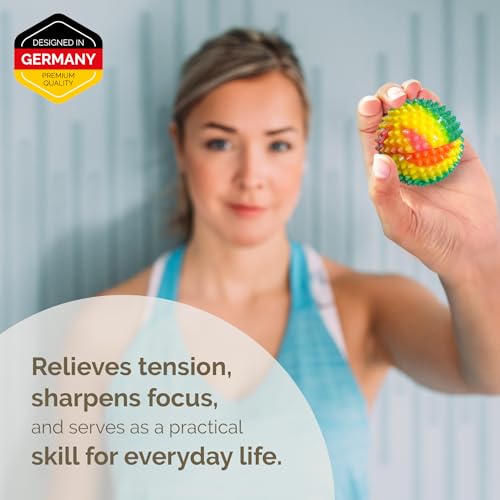 2X Spiky DBT Skill Balls | Magnetic Stress Relief Balls | Spiky Massage Balls for Relaxation, Tension Release, Focus & Mobility (Rainbow, 2 Inch) - color: Rainbow, size: 2 inches