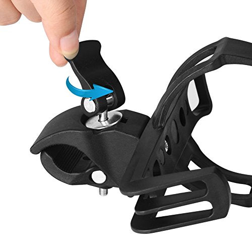 Accmor Bike Water Bottle Holders No Screws, Universal Bike Cup Holder, 360 Degree Rotatable Bike Water Bottle Cage, Water Bottle Holders for Kids Bike Adult Bike, Black - color: Black