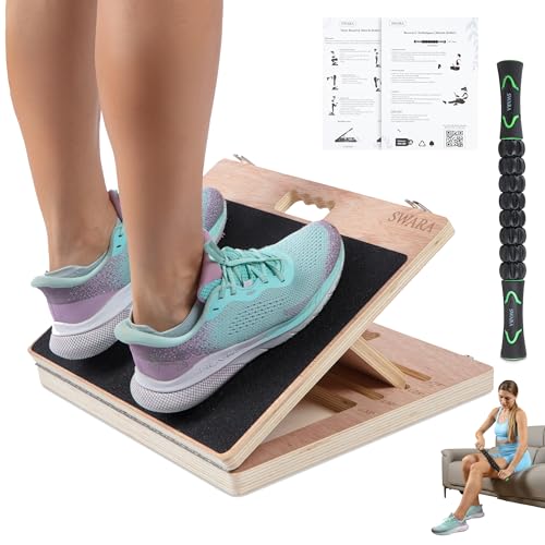 Swara 14″ Wide Ankle Board for Calf Stretching & Exercise, 400 lbs Capacity - size: 14x14 Inch