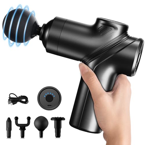 LEERCON Massage Gun Deep Tissue Mini Muscle Massager for Pain Relief, Black - color: B2-black