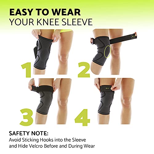 GARNO Knee Brace for Women and Men: Pain Relief Support for Running, Arthritis, Meniscus Tear, ACL - Patellar Tendon Compression Sleeve with Strap IT Band Stabilizer - size: Large