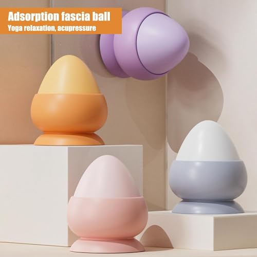 Trigger Point Massage Ball 1 Pcs Silicone Wall Mount Myofascial Release Ball Cone and Cupping 2 in 1 for Back, Neck, Feet, Leg Deep Tissue Self Massage Tool (Pink) - color: Pink