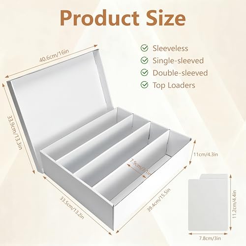 RLAVBL 2-Pack 3600 Count Trading Card Storage Box, Cardboard Card Boxes - size: 2 Pack (4 Row)