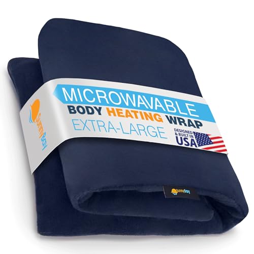 SunnyBay Microwavable Heating Pad, Extra Large, 10x24 inch, 2.8 lb, Navy - color: Unscented Navy Blue