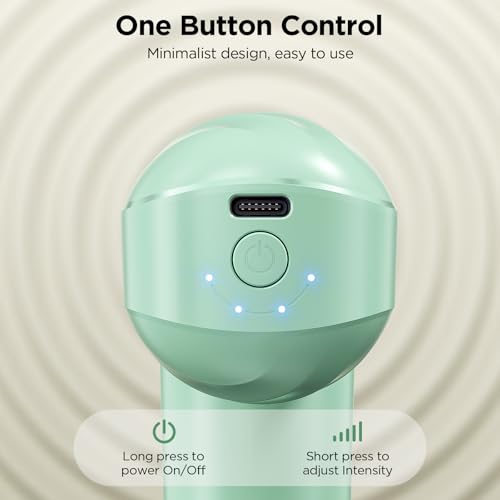Mini Massage Gun, Powerful Handheld Muscle Massager for Muscle Relaxation, Deep Tissue Percussion Small Massage Gun Travel Massager with 4 Massage Heads Silent Brushless Motor, Green - color: Green