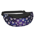 Dujiea Fanny Pack, Silver Tabby Cat Heads Waist Bag With Headphone Hole Belt Bag Adjustable Sling Pocket Fashion Hip Bum Bag For Women Men Kids Outdoors Casual Travelling Hiking Cycling - color: Silver Tabby Cat Heads