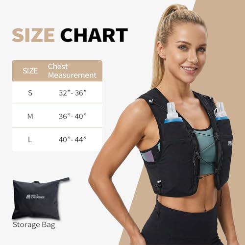 Running Vest for Women Lightweight Hydration Packable - color: Black, size: Medium