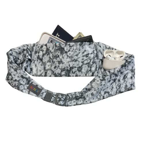 BANDI Running Belt for Women & Men – USA Made No-Bounce Adjustable Waist Pack & Secure Fanny Pack – Fits All Phones, Gels & Essentials – Zipper-Free, Medical Device Friendly - color: Meadowland
