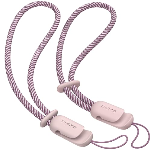 SURPHY 2 Pack Phone Lanyard, Phone Wrist Strap for Case, Camera Wrist Strap - color: Pink & Pink