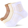 IRAMY Ankle Compression Socks Women Men Plantar Fasciitis Relief 3/5 Pairs - color: Light Brown+oatmeal+white-khaki(3 Pairs), size: Medium