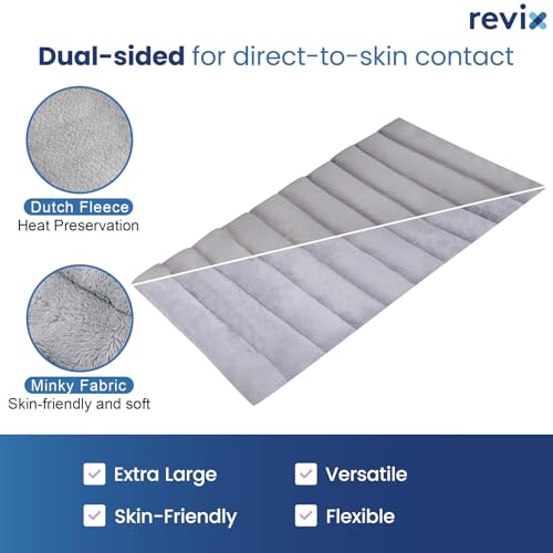 REVIX Extra Large Microwavable Heating Pad for Back, Moist Heat Wrap, Gray - color: Gray