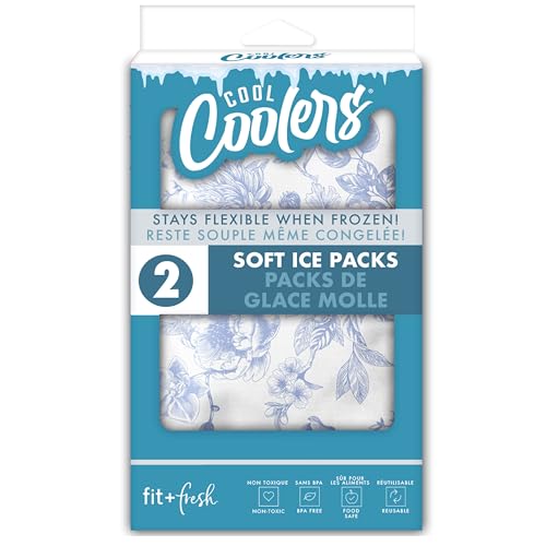 Fit & Fresh Cool Coolers Soft Ice Packs for Lunch Bags & Coolers, 2pk - color: Blue Floral (2 Pack)