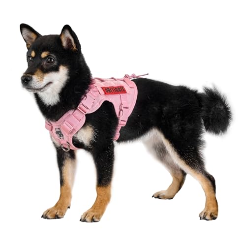 OneTigris Tactical Dog Harness No-Pull Service Vest for Small Dogs - color: Pink, size: X-Small