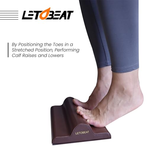 Plantar Fasciitis Foot Stretcher - Anti-Slip Leather, Brown, L - color: Brown, size: L
