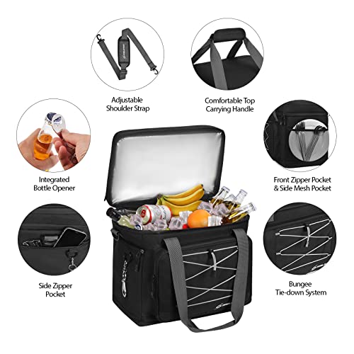 Maelstrom 24/30/60 Can Soft Cooler Bag, Double Deck Portable Ice Chest - color: Black, size: 60 Can