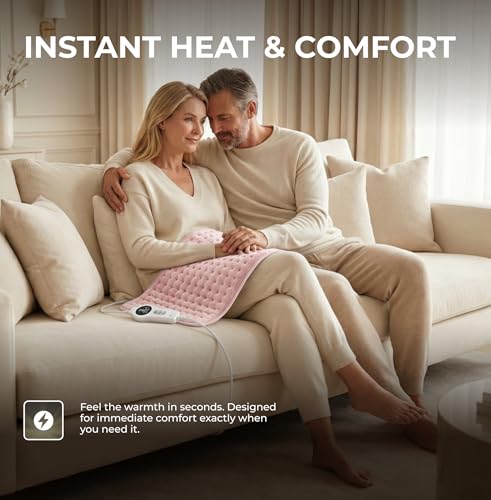 Heating Pad for Back, Shoulders and Neck, Pink, 23.6 x 11.8 in - color: Pink, size: 23.6 x 11.8 Inch