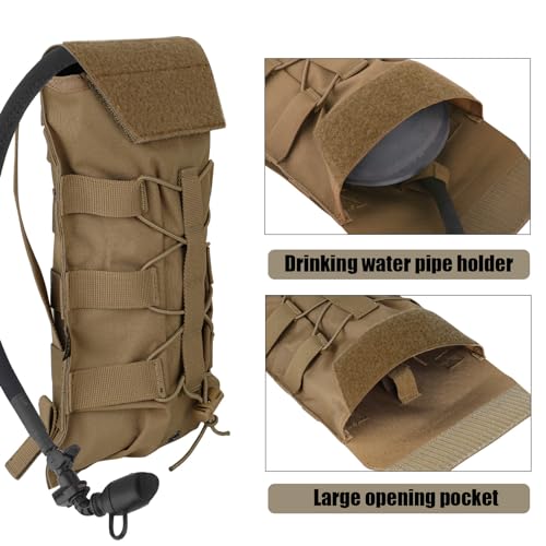 PETAC GEAR 1.5L / 3L Tactical Hydration Pack，Molle Carrier Pouch for 50 oz /100 oz Hydration Bladder Daypack Water Backpack. - color: CB, size: 3L bag only