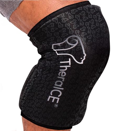 TheraICE Knee Ice Pack Wrap PRO, Knee Brace Compression Sleeve, FocusZone - size: Large, style: PRO