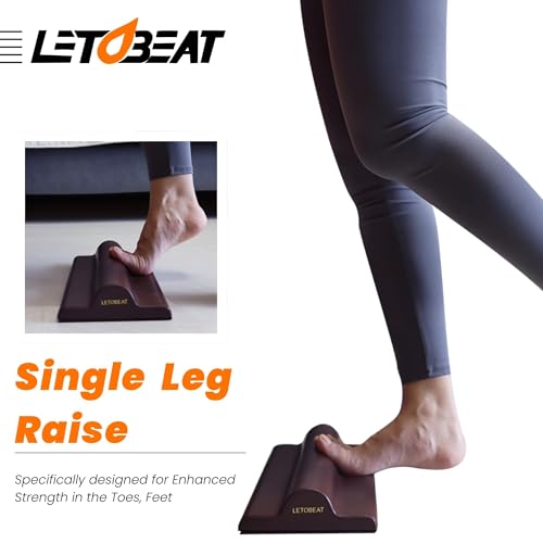 Plantar Fasciitis Foot Stretcher - Anti-Slip Leather, Brown, L - color: Brown, size: L