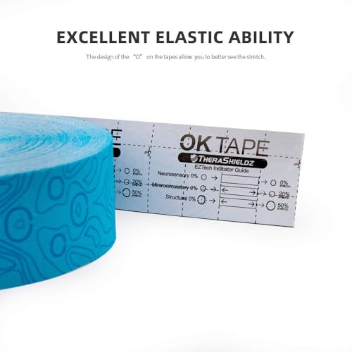 (2in X 103 Feet) OK TAPE PRO Bulk Kinesiology Tape, Original Elastic Latex Free Kinesiology Therapeutic Tape, Free Cut Printed - color: Black+black